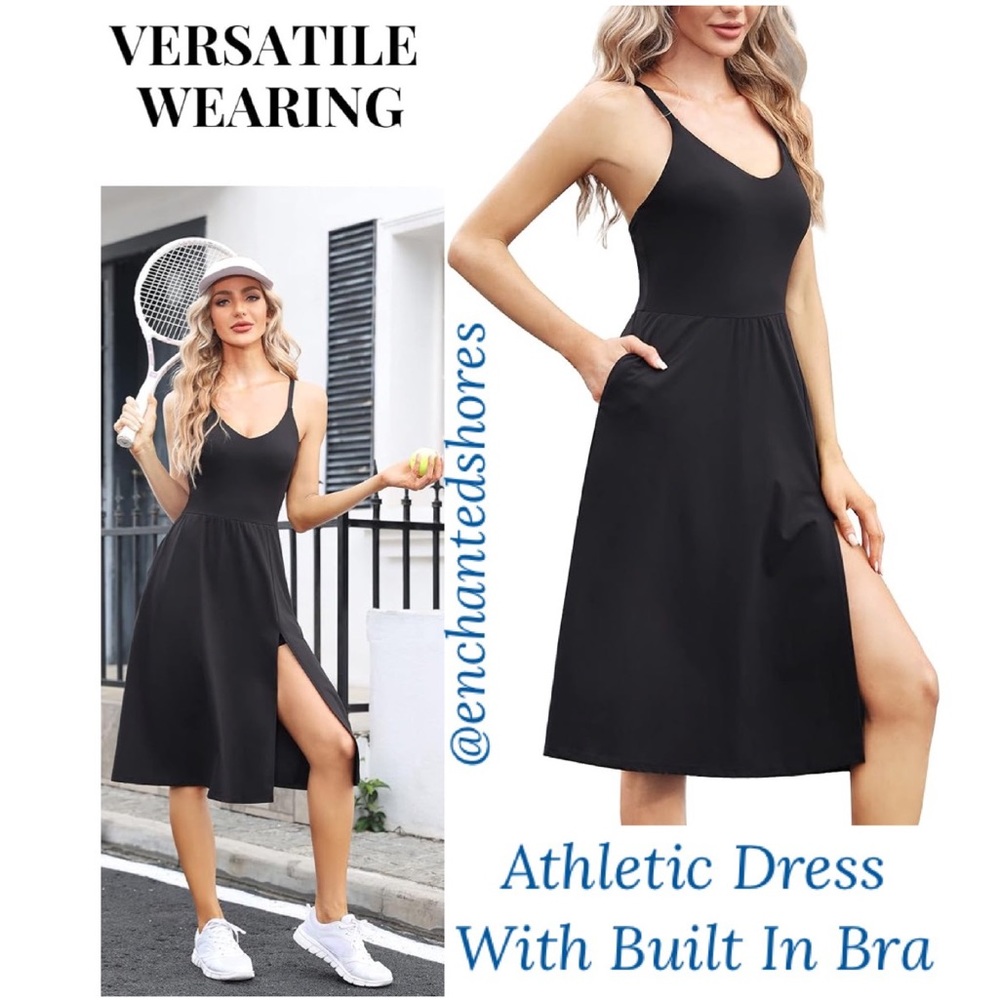 Athletic Dress Built In Bra Sport Challenger Racerback Deep Navy Blue Size Small